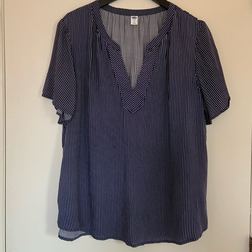 Pinstripe Flutter Sleeve Top From Old Navy